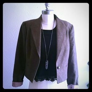Vintage wool cropped blazer academia